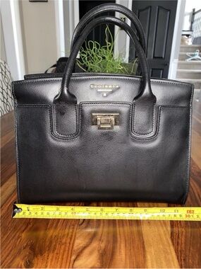 Cuoieria Black Leather Structured Satchel